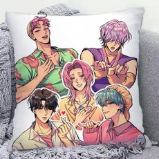 케이팝 데몬헌터스 쿠션 베개 루미 조이 캐릭터 굿즈 장식쿠션 사각, 빈티지리넨, 5