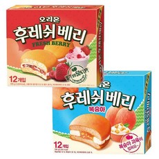 오리온 후레쉬베리 2종 (딸기+복숭아) 336g(12개입), 2세트, 336g