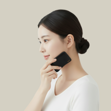 헤럽 사각 괄사 얼굴 마사지기 여배우 턱선 리프팅 천연 물소뿔, 블랙, 1개