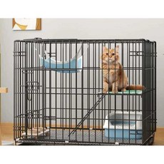 고양이 장 펜스 집 애견 캣타워 하우스 분리장 보호장 500싱글블랙(50x33x38)패키지1, 1개, 블랙