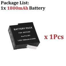 카메라 LED 조명이 있는 고속 충전기 Insta360 ONE X2 액세서리 1800mAh 배터리 3 카드 슬롯, 01 1 Battery, 1개