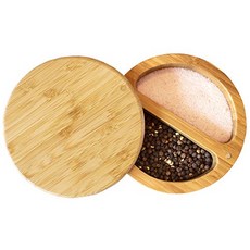 Totally Bamboo 20-2083 Salt Box 3-1/2-Inch round Plain, 본상품, Salt Keeper Duet, 1개
