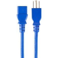 모노프라이스 전원 코드 NEMA 515P에서 IEC 60320 C13로 18AWG 10A1250W 125V 3구 20피트 검정색, Blue, 1 Feet, 1 Pack + Power Cord