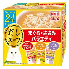 이나바 고양이 챠오츄르 버라이어티 간식, 혼합맛(참치/닭가슴살), 40g, 24개