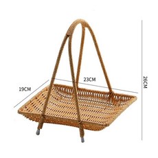 과일 디저트 견과류 케이크 바구니 라탄 수납, 1개, 직사각형 1단 선반