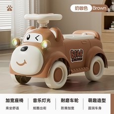台灣熱銷扭扭車 1-3歲兒童防側翻平衡車 四輪寶寶滑行車 小孩玩具, 咖熊/音樂/燈光, 1個