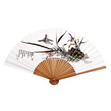오죽선 난초 나비 합죽선 전통 부채 외국인 선물 행사 기념품