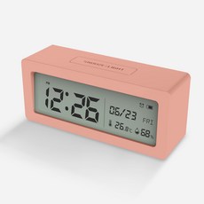 휴비딕 백라이트 디지털 시계 신생아 온습도계, 핑크 (HT-6), 1개