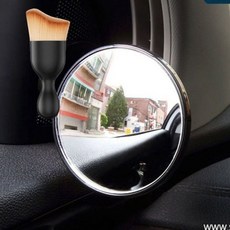 차량용 보조 미러 원형 사각지대 사이드 미러 거울 다용도 먼지 브러쉬 세트, 1개, 상세페이지 참조