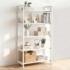 KOTTII 800 철제 거실용 공부용 책장 수납장, 5단, 화이트