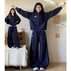 【顯瘦洋氣】大碼運動套裝 衛衣兩件套 休閒套裝 運動服 女裝 胖mm 300斤可穿 加絨加厚 秋季新款 時尚減齡