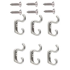 Dorytop 가정용 다용도 후크 미니 소형 후크 6개 - 옷장 침실용 코트 랙 행거 - 가방 캡 나사를 포함한 DIY용 금속 후크 - 백팩 입구 주방용 도어 후크