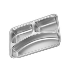 304 스테인리스 스틸 저녁 접시 녹슬지 않는 식기 가족 야외 캠핑 주방용, 스몰 쓰리 그리드