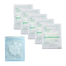 수성 멸균 코튼볼 볼형 3호 10g 원형솜 소독솜 탈지면, 5개, 1개입