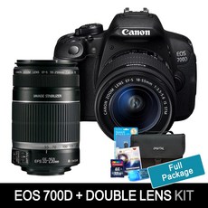 캐논 EOS 700D+EF-S 18-55mm+EF-S 55-250mm 더블렌즈 [64GB+여행용가방+UV필터+리더기+청소도구셋 풀세트 포함] k, EOS 700D