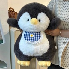 귀여운 펭귄인형 턱받이 애착쿠션 펭귄, 1개, A. 검정 펭귄