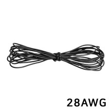 28AWG 실리콘 케이블 드론 RC카 배터리 전원선 고내열 주석도금 구리, 1개, (케이블) 28AWG(블랙)