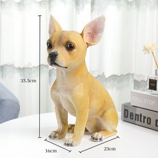 仿真狗擺件招財杜賓犬動物模型雕塑客廳玄關電視櫃裝飾樹脂工藝品, 吉娃娃:1個