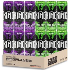 [한번에먹자쇼핑몰] 핫식스 더킹 2종 세트 / 애플홀릭 + 퍼플그레이프 / 각6개씩 총12개입, 12개입, 355ml