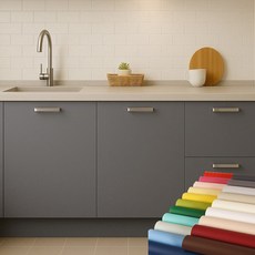 데코앤필름 접착식 단색 인테리어필름 31종 기포없는 에어프리 방수 가구 주방 리폼시트지, 솔리드551 스모키그레이