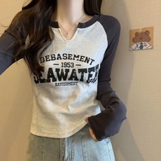 COSYEVNO 여성 봄 가을 슬림핏 래글런 긴팔 티셔츠 TZKcxtx-2