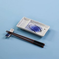 日式陶瓷分格長方形壽司餐盤, 1個, 藍色(常規款)