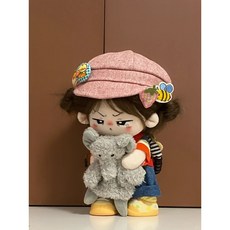 娃衣棉花娃娃10/15/20cm衣服揹帶褲換裝套裝公仔玩偶T恤可愛帽子, 1個, 蠟筆揹帶褲+T恤,適合20cm娃娃