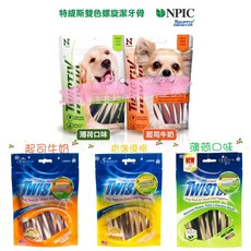 日初 Sunrise NPIC 特緹斯雙色螺旋潔牙骨 (起司/牛奶/薄荷/香蕉優格) 潔牙, 1個, 香蕉優格,短支