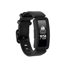 PANDA BOBO Fitbit Ace 2와 호환되는 실리콘 밴드 아동용 스포츠 시계 스트랩 방수 팔찌 액세서리 (라이트 핑크), 블랙