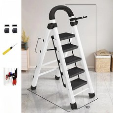 강철 사다리 실내 접이식 계단 캠핑 야외 테이블, 1개, 11. 5단 흰색 에스컬레이터