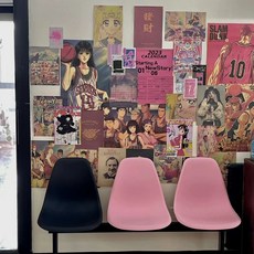 버스정류장 공원 의자 버스 웨이팅 정류장 대기실 야구장 벤치, AB. 좌석 세트 불투명 분홍색