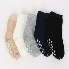 베이비양말 아기 베이비 1살 3살 골지 무지양말 5켤레 1호