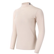 MCNSPRT 스포츠S 여성 하이넥 골프 냉감 UV 베이스레이어 베이지