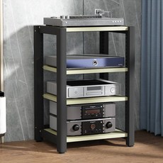 可調節功放機架影音設備櫃，多功能音響架器材機櫃支架腳架展示架，穩固置物架, 白楓4層, 1個