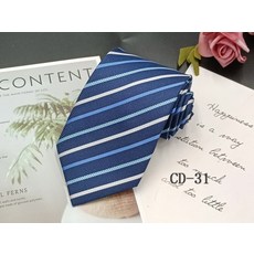 商務領帶 男士正裝 條紋設計 提花材質 滌綸絲面料 8公分寬度 面試適用 手打款式 簡約風格 職業穿搭+CD-31+均碼