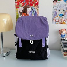 日系旅行輕便雙肩包 2026新款 小眾ins 戶外露營揹包 女士雙肩包, 紫色小號, 1個