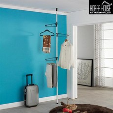 틈새수납 장농 옷장 의류정리 행거 천정고정식 폴행거 이동설치