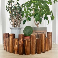 차렌시아 통나무 울타리 원목 나무 펜스 정원 화단 꾸미기, 원목(중형)