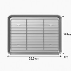 春子家 烤盤 料理盤 日本製 不鏽鋼濾油烤盤 氣炸鍋烤架 烤箱適用 象印ET-VHF21, 1個, 上網架與下盤各ㄧ組