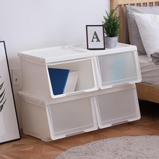 EZLIVING 大嘴鳥家用整理箱, 半透明, 4個