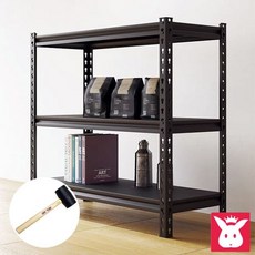 다온샵 앵글제작 철제선반 토토홈랙S 900X400X1200높이 3단4단5단 철재앵글 세탁, 블랙_3단