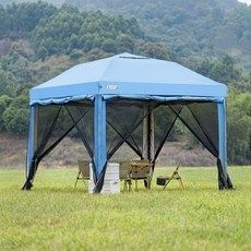Moqi 대형 렉타 원터치 타프 스크린 쉘터 타프쉘 그늘막, 블루