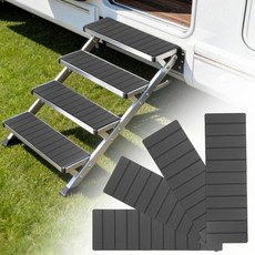 Jerbor RV 스텝 커버 4팩 61x19.1cm(24x7.5인치) EVA 폼 캠퍼 스텝 커버 트레일러 및 RV용 미끄럼 방지 자체 접착 트리밍 가능한 스텝 커버 블랙, JERBOR RV 스텝 커버 4팩 61x19.1cm24, 회색
