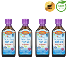 2+2 칼슨 어린이용 노르웨이산 오케가3 피쉬 오일 천연 혼합 베리 800mg 200ml, 4개