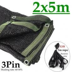 자외선 차단 HDPE 야외 발코니 차양 다육 자동차 정원 네트 식물 블랙 수영장 커버, 2x5m