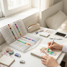 올리올망 패브릭 마카 아크릴 마카펜 세트, 1세트, 24색