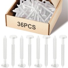 Blulu36피스7.6cm3인치비닐셔터패스너창문패널페그록핀페그나사셔터스파이크앵커턱시도그레이121679, 36, 화이트