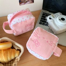 Hello Kitty 헬로키티 휴대용 다용도 수납 파우치 생리대 파우치 화장품 가방