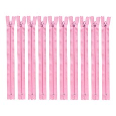 22cm 양면지퍼 8.6인치 바지지퍼 일반지퍼 칼라지퍼, 10개, 핑크