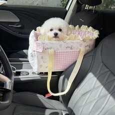 YAPOGI 강아지 카시트 고양이 카시트 푹신한 도톰 쿠션 흔들림 방지 차량용 이동가방, 1개, 핑크색